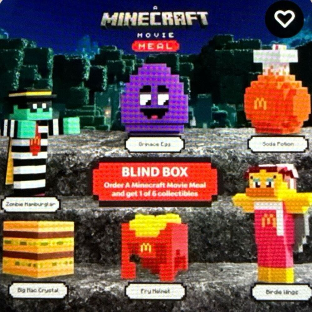 2025 Minecraft McDonalds Adult Happy Meal Grimace Toy With Box Top Sealed